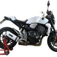 Exhaust compatible with Honda Cb 1000 R 2021-2024, Albus Evo4, Homologated legal slip-on exhaust including removable db killer and link pipe 