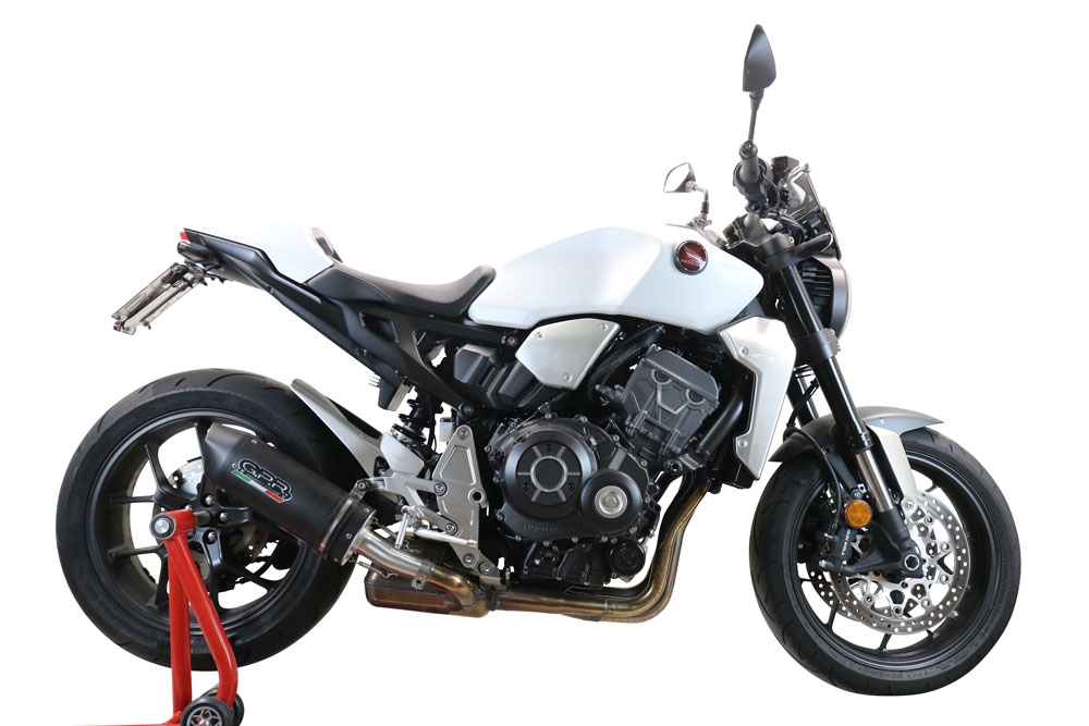 Exhaust compatible with Honda Cb 1000 R 2021-2024, Furore Evo4 Nero, Homologated legal slip-on exhaust including removable db killer and link pipe 
