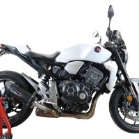Exhaust compatible with Honda Cb 1000 R 2021-2024, Furore Evo4 Nero, Homologated legal slip-on exhaust including removable db killer and link pipe 