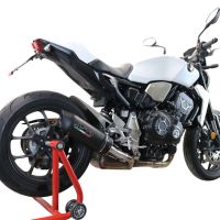 Exhaust compatible with Honda Cb 1000 R 2021-2024, Furore Evo4 Nero, Homologated legal slip-on exhaust including removable db killer and link pipe 