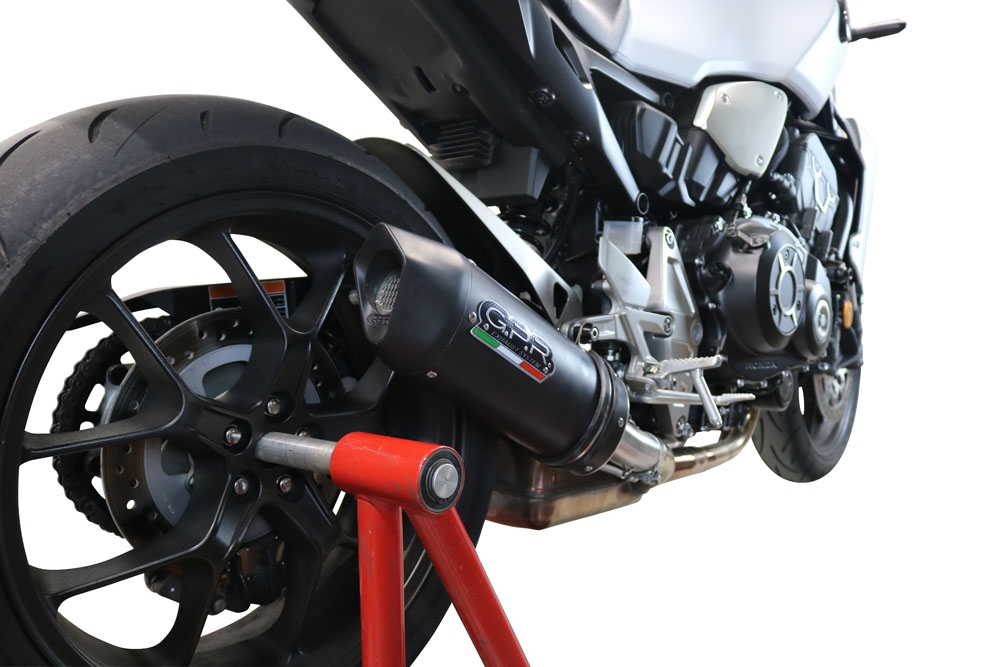 Exhaust compatible with Honda Cb 1000 R 2021-2024, Furore Evo4 Nero, Homologated legal slip-on exhaust including removable db killer and link pipe 