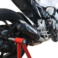 Exhaust compatible with Honda Cb 1000 R 2021-2024, Furore Evo4 Nero, Homologated legal slip-on exhaust including removable db killer and link pipe 