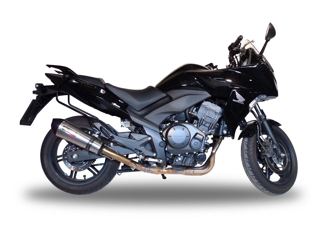 Exhaust compatible with Honda Cbf 1000 - ST 2010-2016, Gpe Ann. titanium, Homologated legal slip-on exhaust including removable db killer and link pipe 