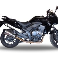 Exhaust compatible with Honda Cbf 1000 - ST 2010-2016, Gpe Ann. titanium, Homologated legal slip-on exhaust including removable db killer and link pipe 