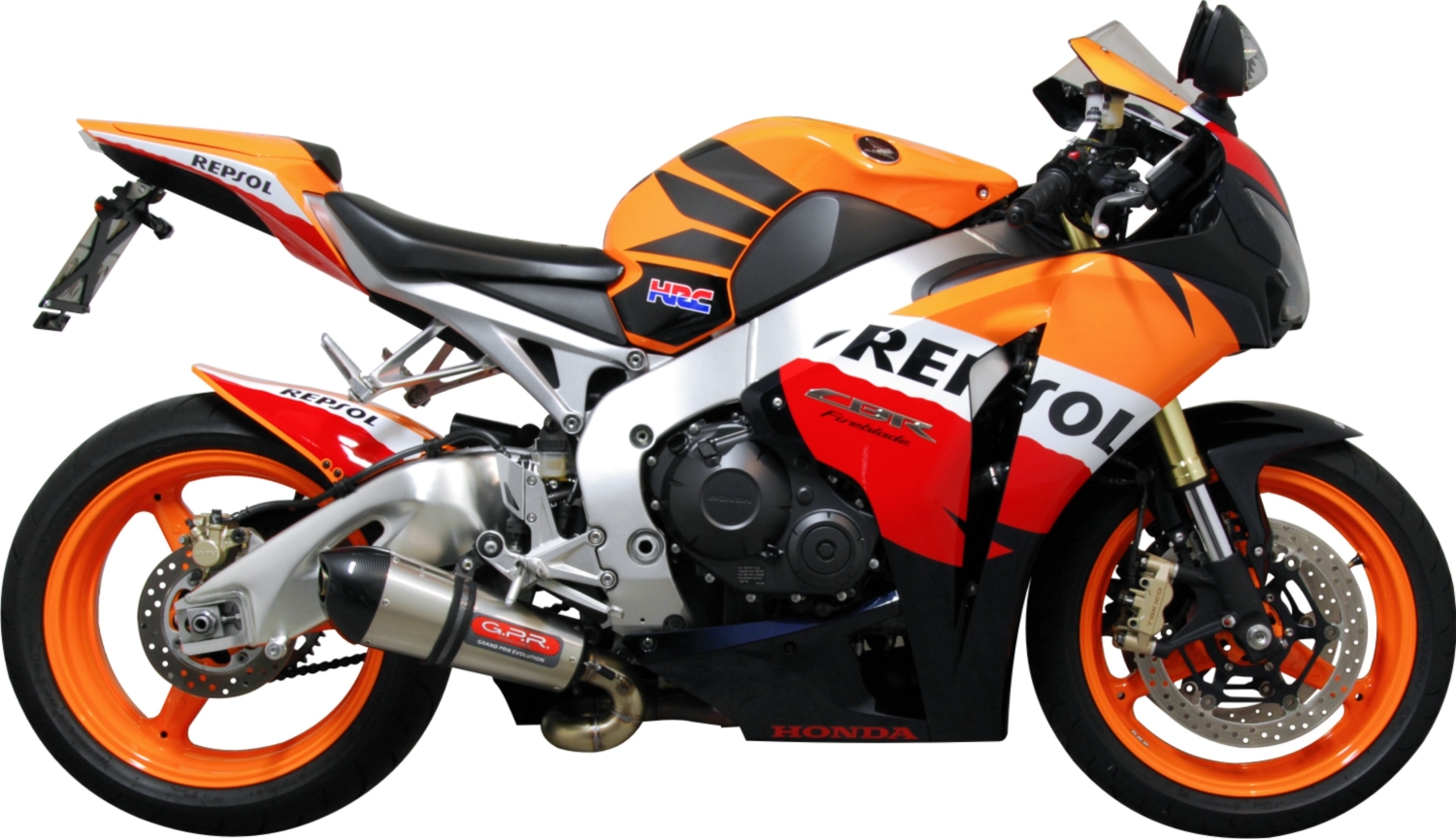 Exhaust compatible with Honda Cbr 1000 Rr 2008-2011, Gpe Ann. titanium, Homologated legal slip-on exhaust including removable db killer, link pipe and catalyst 