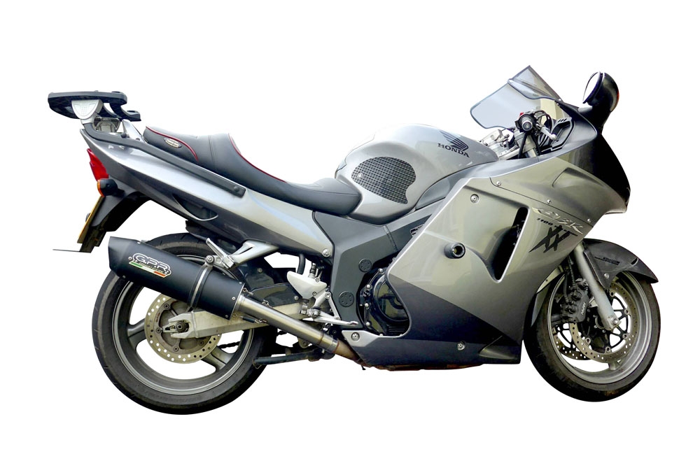Exhaust compatible with Honda Cbr1100XX Superblackbird - X Eleven 1997-2006, Furore Nero, Dual Homologated legal slip-on exhaust including removable db killers and link pipes 