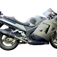 Exhaust compatible with Honda Cbr1100XX Superblackbird - X Eleven 1997-2006, Furore Nero, Dual Homologated legal slip-on exhaust including removable db killers and link pipes 