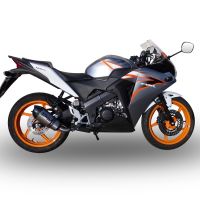 Exhaust compatible with Honda Cbr 125 R 2011-2016, Gpe Ann. titanium, Slip-on exhaust legal for UK and non-EU markets including link pipe and removable db killer 
