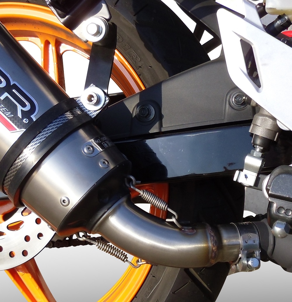 Exhaust compatible with Honda Cbr 125 R 2011-2016, Gpe Ann. titanium, Slip-on exhaust legal for UK and non-EU markets including link pipe and removable db killer 