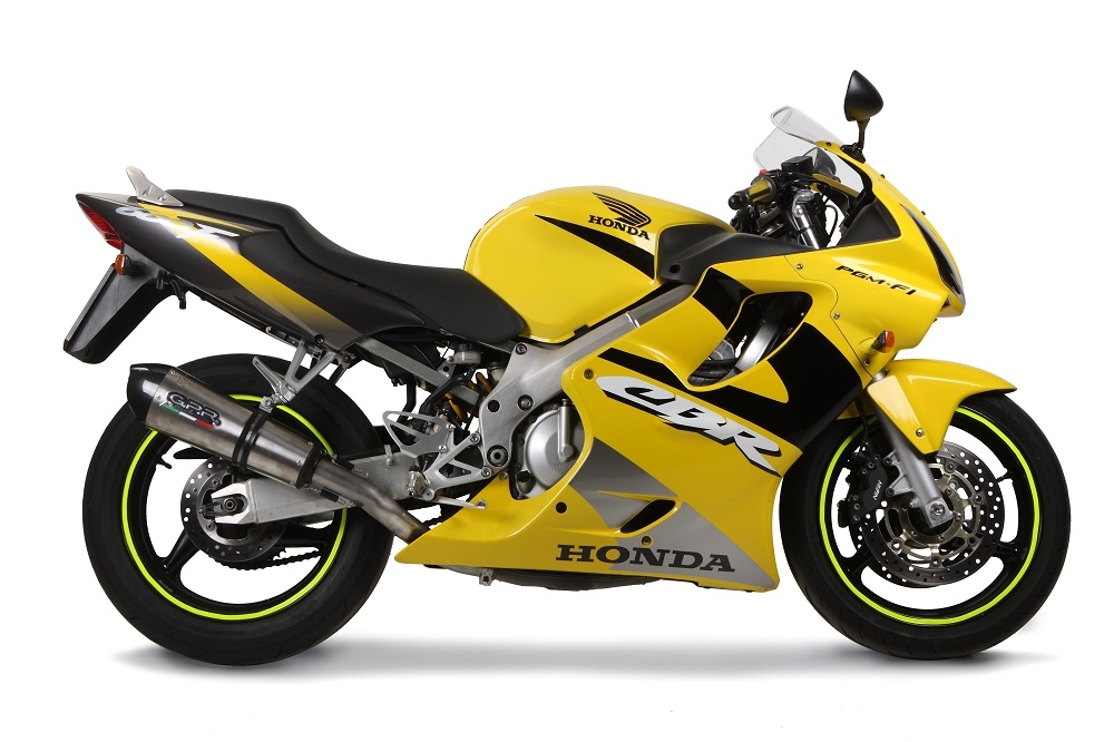 Exhaust compatible with Honda Cbr 600 F - Sport 2001-2007, Gpe Ann. titanium, Homologated legal slip-on exhaust including removable db killer and link pipe 