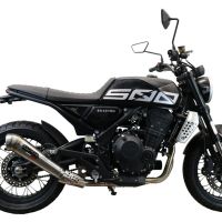 Exhaust compatible with Brixton CroSsfire 500 X 2020-2021, Powercone Evo, Homologated legal slip-on exhaust including removable db killer and link pipe 