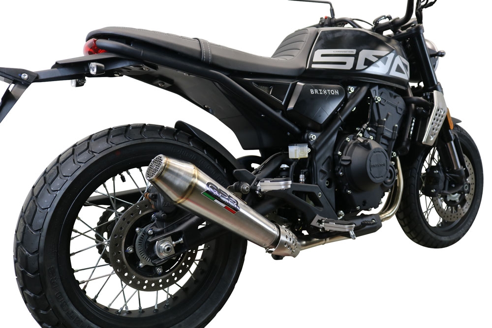 Exhaust compatible with Brixton CroSsfire 500 X 2022-2023, Ultracone, Homologated legal slip-on exhaust including removable db killer and link pipe 