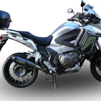 Exhaust compatible with Honda VFR1200X Crosstourer 2011-2016, Gpe Ann. titanium, Homologated legal slip-on exhaust including removable db killer and link pipe 