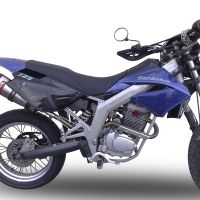 Exhaust compatible with Derbi Senda Drd 125 R -SM 2009-2013, Gpe Ann. titanium, Homologated legal slip-on exhaust including removable db killer, link pipe and catalyst 