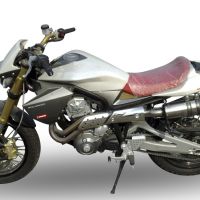 Exhaust compatible with Derbi Mulhacén 659 2005-2011, Gpe Ann. titanium, Homologated legal slip-on exhaust including removable db killer, link pipe and catalyst 