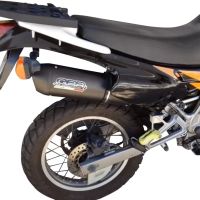 Exhaust compatible with Honda Dominator Nx 650 1988-2001, Furore Nero, Homologated legal mid-full system exhaust including removable db killer 