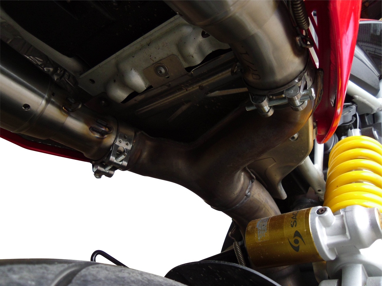 Exhaust compatible with Aprilia Dorsoduro 1200 2011-2016, GP Evo4 Titanium, Dual Homologated legal slip-on exhaust including removable db killers and link pipes 