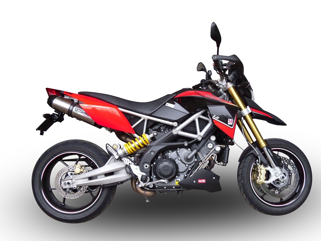 Exhaust compatible with Aprilia Dorsoduro 1200 2011-2016, GP Evo4 Titanium, Dual Homologated legal slip-on exhaust including removable db killers and link pipes 