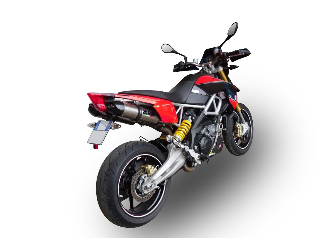 Exhaust compatible with Aprilia Dorsoduro 1200 2011-2016, GP Evo4 Titanium, Dual Homologated legal slip-on exhaust including removable db killers and link pipes 