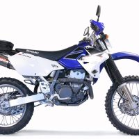 Exhaust compatible with Kawasaki KLX 400 R 2003-2004, Gpe Ann. titanium, Homologated legal slip-on exhaust including removable db killer and link pipe 