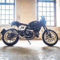 Exhaust compatible with Ducati Scrambler 800 2017-2020, Gpe Ann. Poppy, Slip-on exhaust legal for UK and non-EU markets including link pipe and removable db killer 
