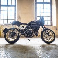Exhaust compatible with Ducati Scrambler 800 2017-2020, Gpe Ann. Titanium, Slip-on exhaust legal for UK and non-EU markets including link pipe and removable db killer 