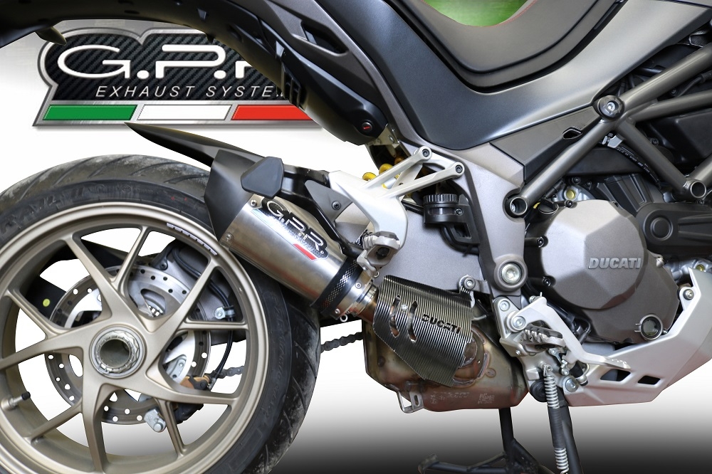 Exhaust compatible with Ducati Multistrada 1260 2018-2020, GP Evo4 Titanium, Homologated legal slip-on exhaust including removable db killer and link pipe 
