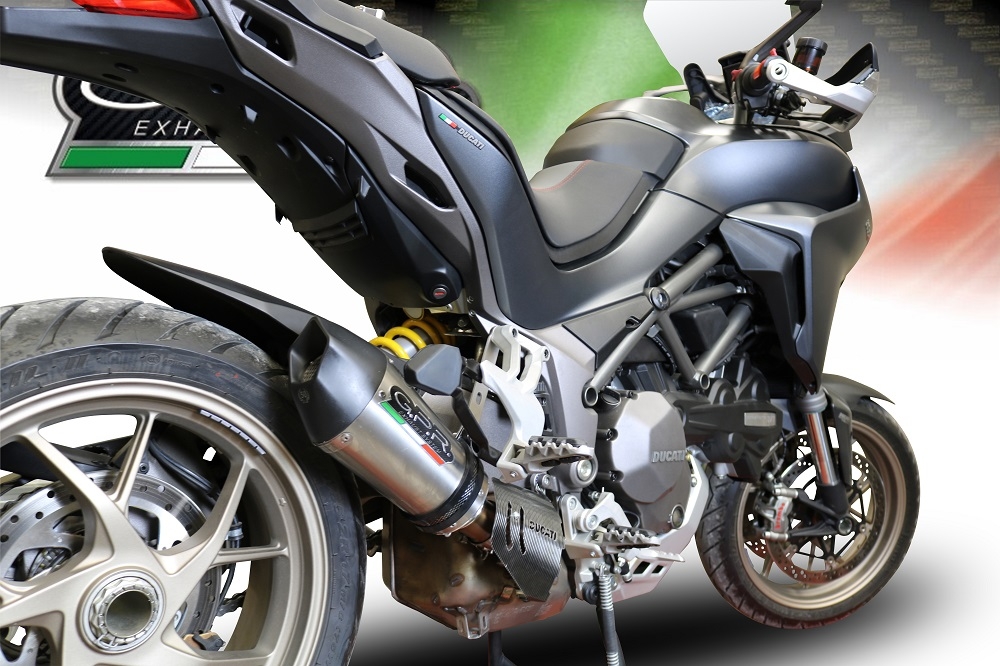 Exhaust compatible with Ducati Multistrada 1260 2018-2020, GP Evo4 Titanium, Homologated legal slip-on exhaust including removable db killer and link pipe 