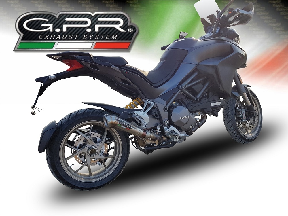 Exhaust compatible with Ducati Multistrada 1260 2018-2020, Powercone Evo, Homologated legal slip-on exhaust including removable db killer and link pipe 