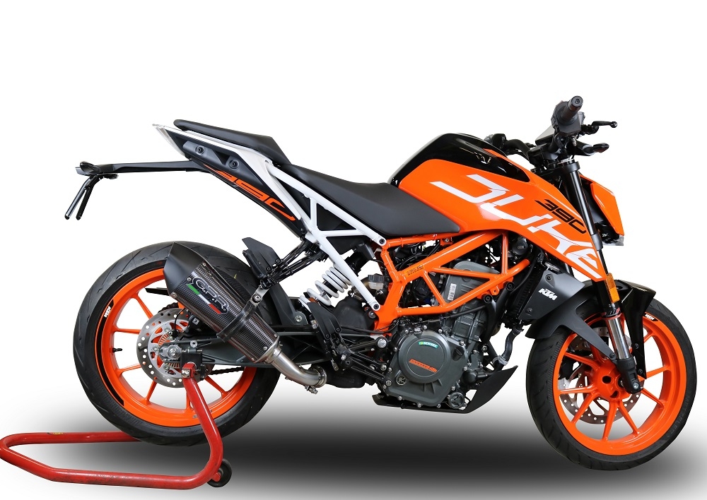 Exhaust compatible with Ktm Rc 390 2017-2020, GP Evo4 Poppy, Homologated legal slip-on exhaust including removable db killer and link pipe 