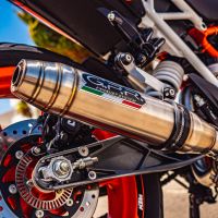Exhaust compatible with Ktm Duke 390 2017-2020, Deeptone Inox, Homologated legal slip-on exhaust including removable db killer and link pipe 