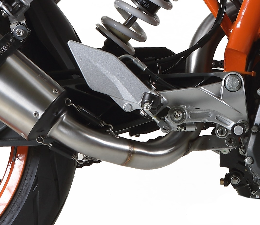 Exhaust compatible with Ktm Duke 390 2013-2016, Gpe Ann. titanium, Homologated legal slip-on exhaust including removable db killer, link pipe and catalyst 