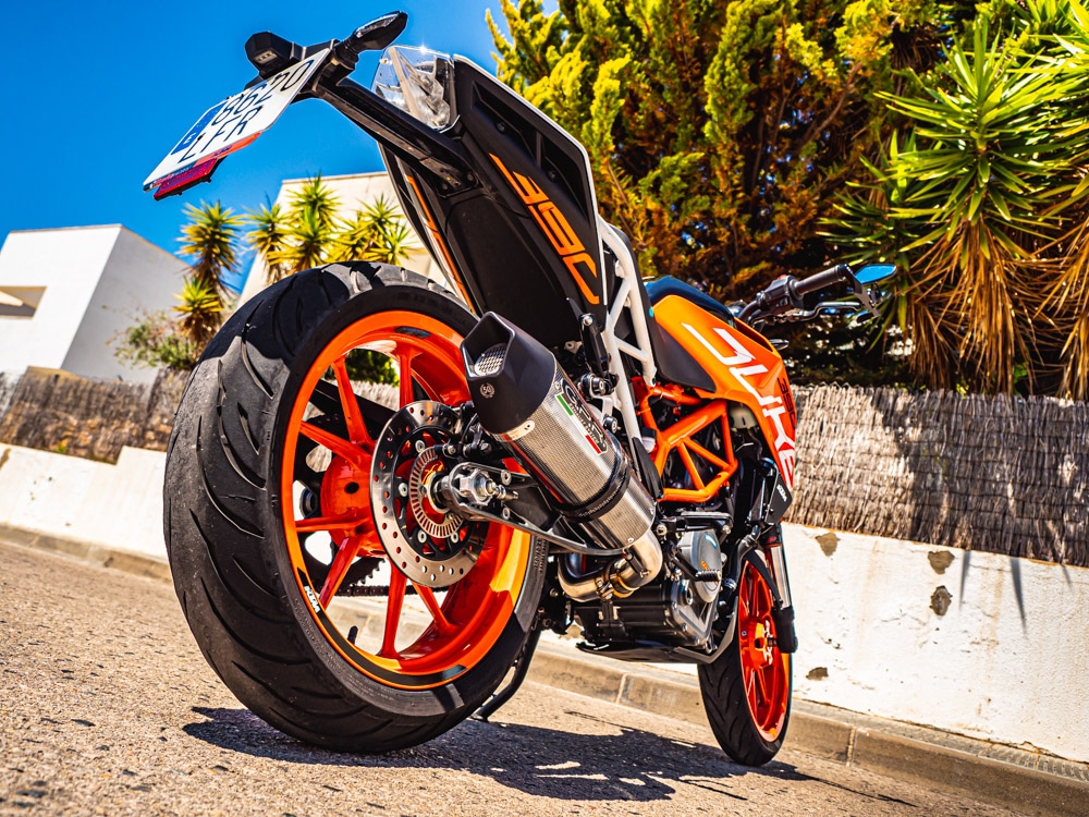 Exhaust compatible with Ktm Rc 390 2017-2020, GP Evo4 Poppy, Homologated legal slip-on exhaust including removable db killer and link pipe 