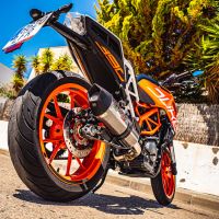 Exhaust compatible with Ktm Rc 390 2017-2020, GP Evo4 Poppy, Homologated legal slip-on exhaust including removable db killer and link pipe 