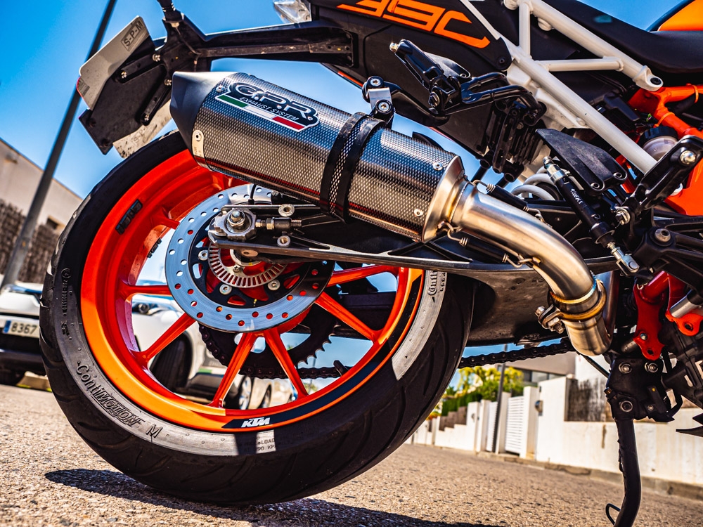 Exhaust compatible with Ktm Rc 390 2017-2020, GP Evo4 Poppy, Homologated legal slip-on exhaust including removable db killer and link pipe 