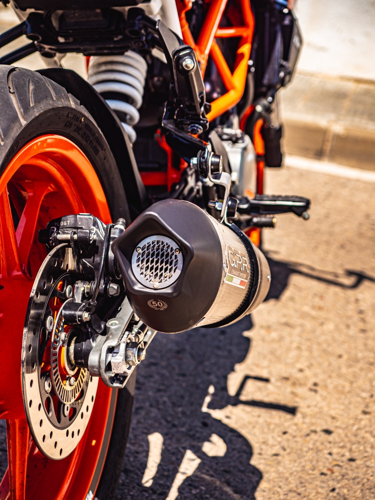 Exhaust compatible with Ktm Rc 390 2017-2020, GP Evo4 Poppy, Homologated legal slip-on exhaust including removable db killer and link pipe 