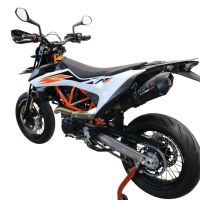 Exhaust compatible with Ktm Enduro 690 R 2021-2024, GP Evo4 Black Titanium, Homologated legal slip-on exhaust including removable db killer, link pipe and catalyst 