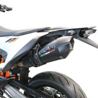 Exhaust compatible with Ktm Enduro 690 R 2021-2024, GP Evo4 Black Titanium, Homologated legal slip-on exhaust including removable db killer, link pipe and catalyst 
