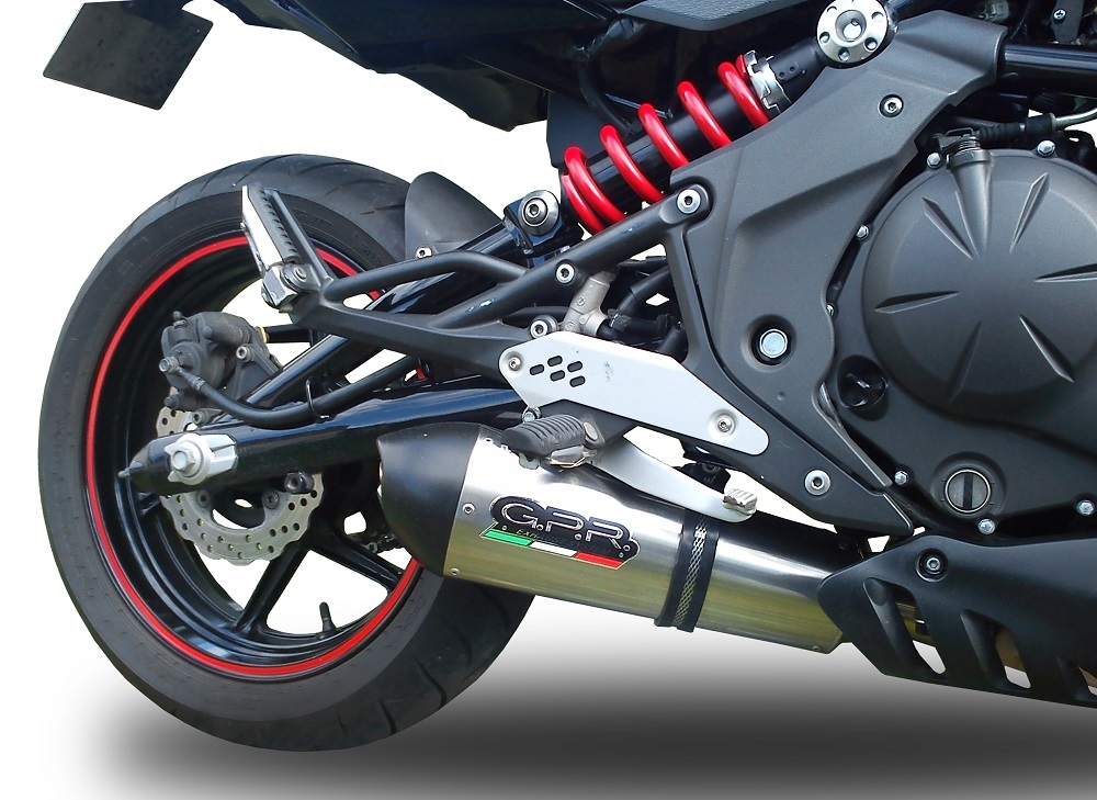 Exhaust compatible with Kawasaki Versys 650 2006-2014, Gpe Ann. titanium, Homologated legal slip-on exhaust including removable db killer, link pipe and catalyst 