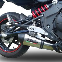 Exhaust compatible with Kawasaki Versys 650 2006-2014, Gpe Ann. titanium, Homologated legal slip-on exhaust including removable db killer, link pipe and catalyst 