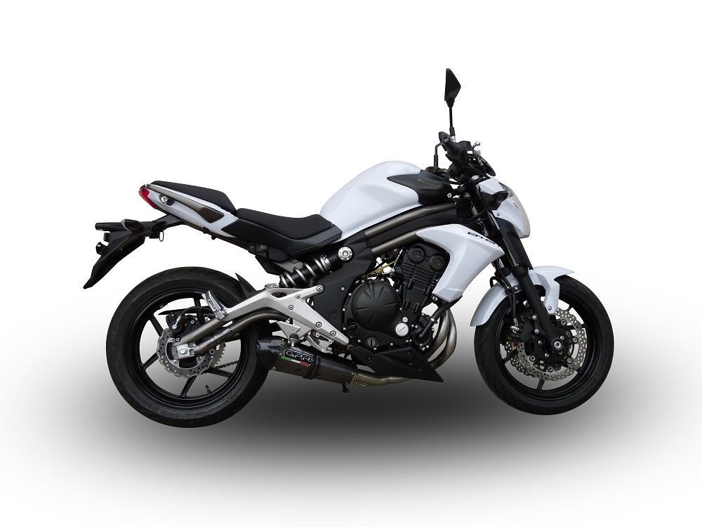 Exhaust compatible with Kawasaki Er 6 N - F 2012-2016, Gpe Ann. Poppy, Homologated legal full system exhaust, including removable db killer 