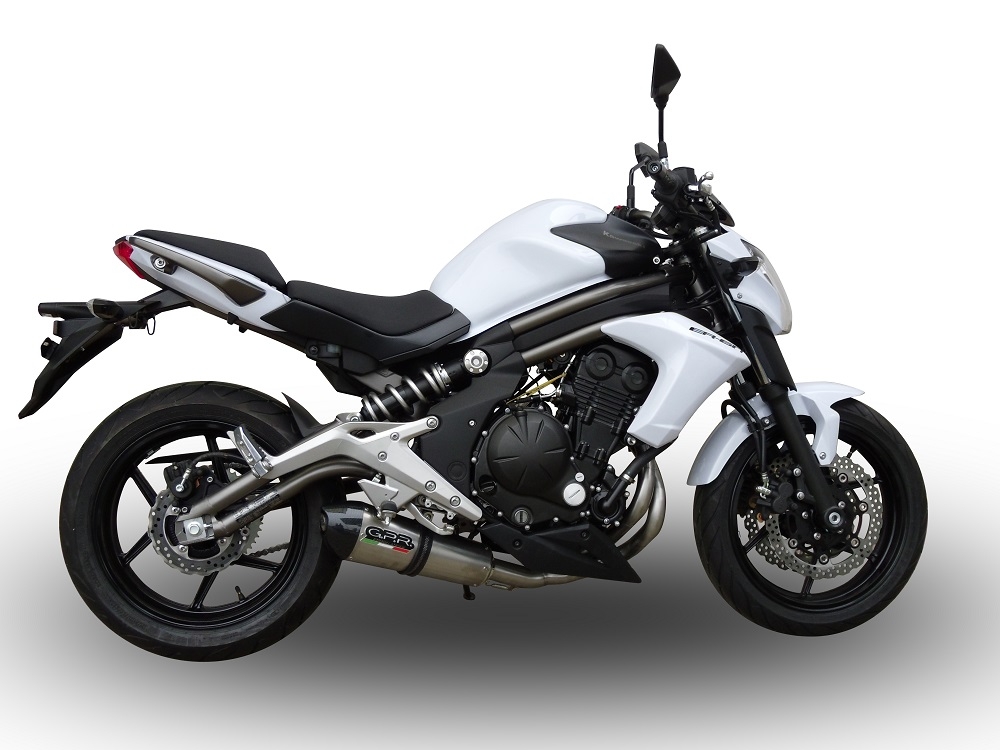 Exhaust compatible with Kawasaki Er 6 N - F 2012-2016, Gpe Ann. titanium, Homologated legal full system exhaust, including removable db killer 