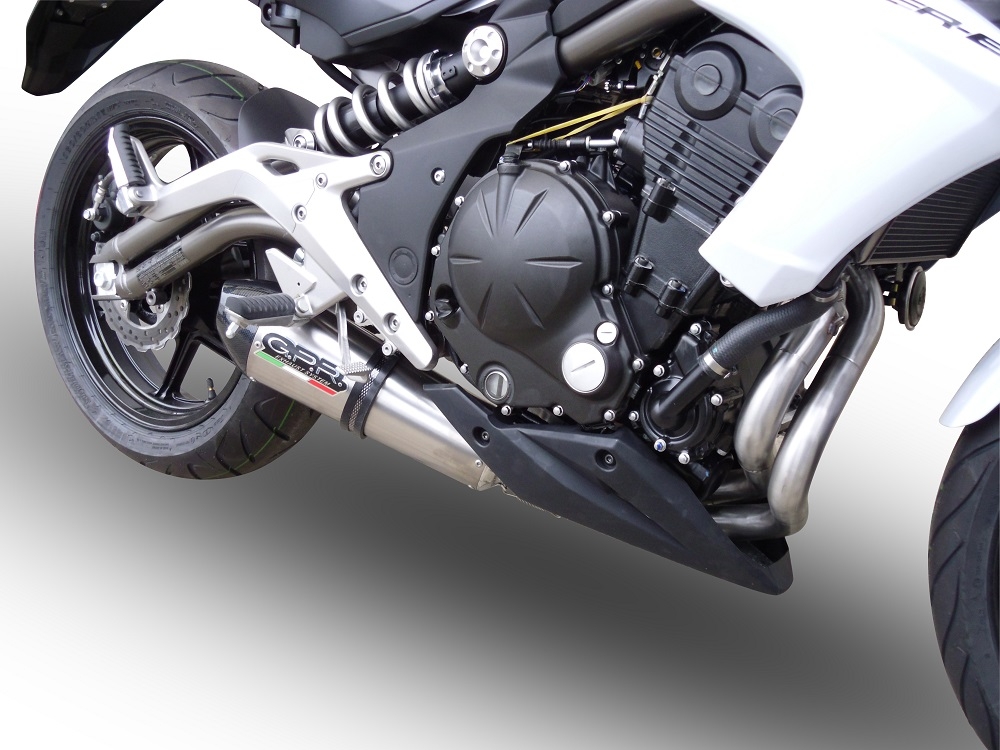 Exhaust compatible with Kawasaki Er 6 N - F 2012-2016, Gpe Ann. titanium, Homologated legal full system exhaust, including removable db killer 