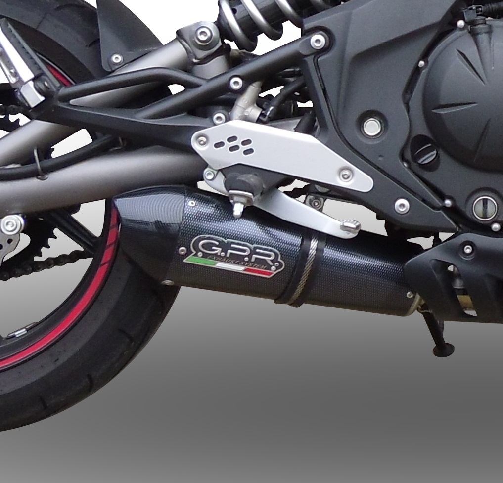Exhaust compatible with Cf Moto Nk 650 2012-2016, Gpe Ann. Poppy, Homologated legal slip-on exhaust including removable db killer and link pipe 