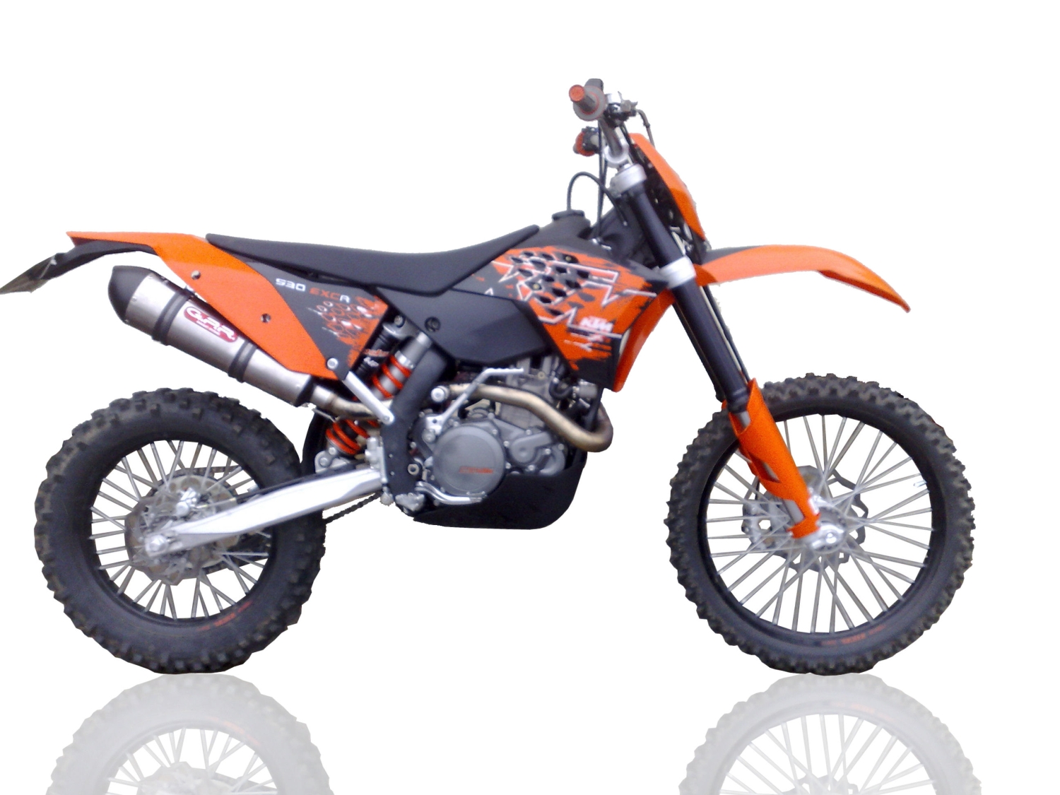 Exhaust compatible with Ktm EXCR 530 2007-2011, Gpe Ann. titanium, Homologated legal slip-on exhaust including removable db killer and link pipe 