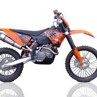 Exhaust compatible with Ktm EXCR 530 2007-2011, Gpe Ann. titanium, Homologated legal slip-on exhaust including removable db killer and link pipe 