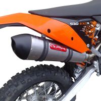 Exhaust compatible with Ktm EXCR 530 2007-2011, Gpe Ann. titanium, Homologated legal slip-on exhaust including removable db killer and link pipe 