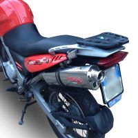 Exhaust compatible with Bmw F 650 Gs Twin 2008-2018, Trioval, Homologated legal slip-on exhaust including removable db killer and link pipe 