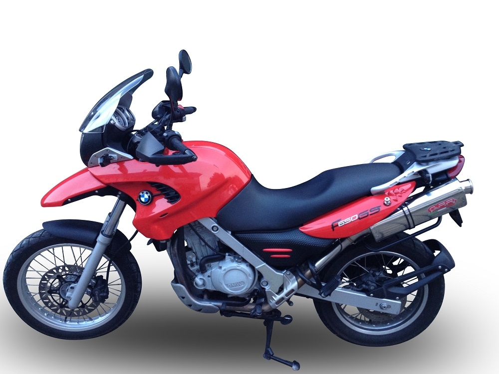 Exhaust compatible with Bmw F 650 Gs Twin 2008-2018, Trioval, Homologated legal slip-on exhaust including removable db killer and link pipe 