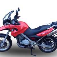 Exhaust compatible with Bmw F 650 Gs Twin 2008-2018, Trioval, Homologated legal slip-on exhaust including removable db killer and link pipe 